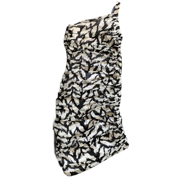 🍋armani Exchange One Shoulder Abstract Dress - Picture 4 of 6